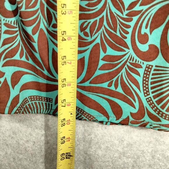 NWT Dance & Marvel Maxi Dress Womens Small Green Brown Faux Wrap Geometric Flowy - Picture 8 of 12